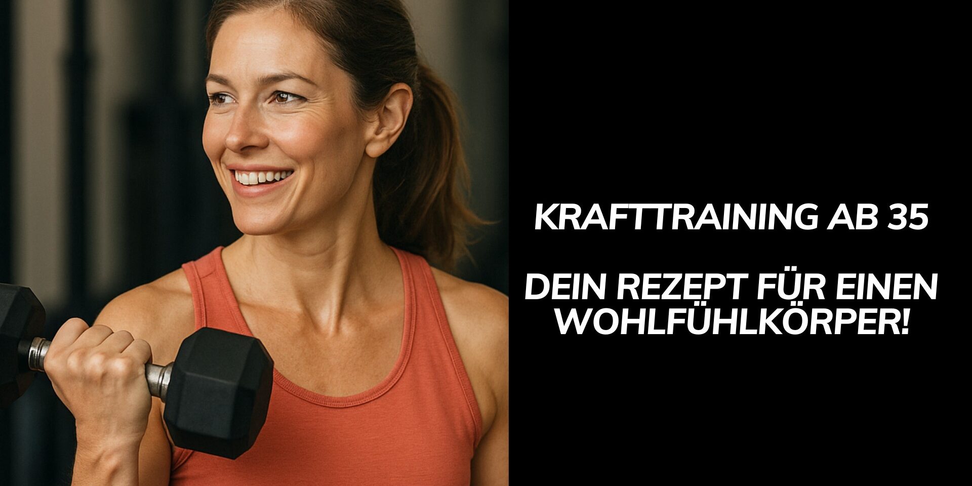 Krafttraining ab 35 – Basis für starke Muskeln und einen fitten Körper Frau um die 35 beim Krafttraining mit Hanteln im Fitnessstudio – Aufbau von Muskeln und Vorbereitung auf die Wechseljahre