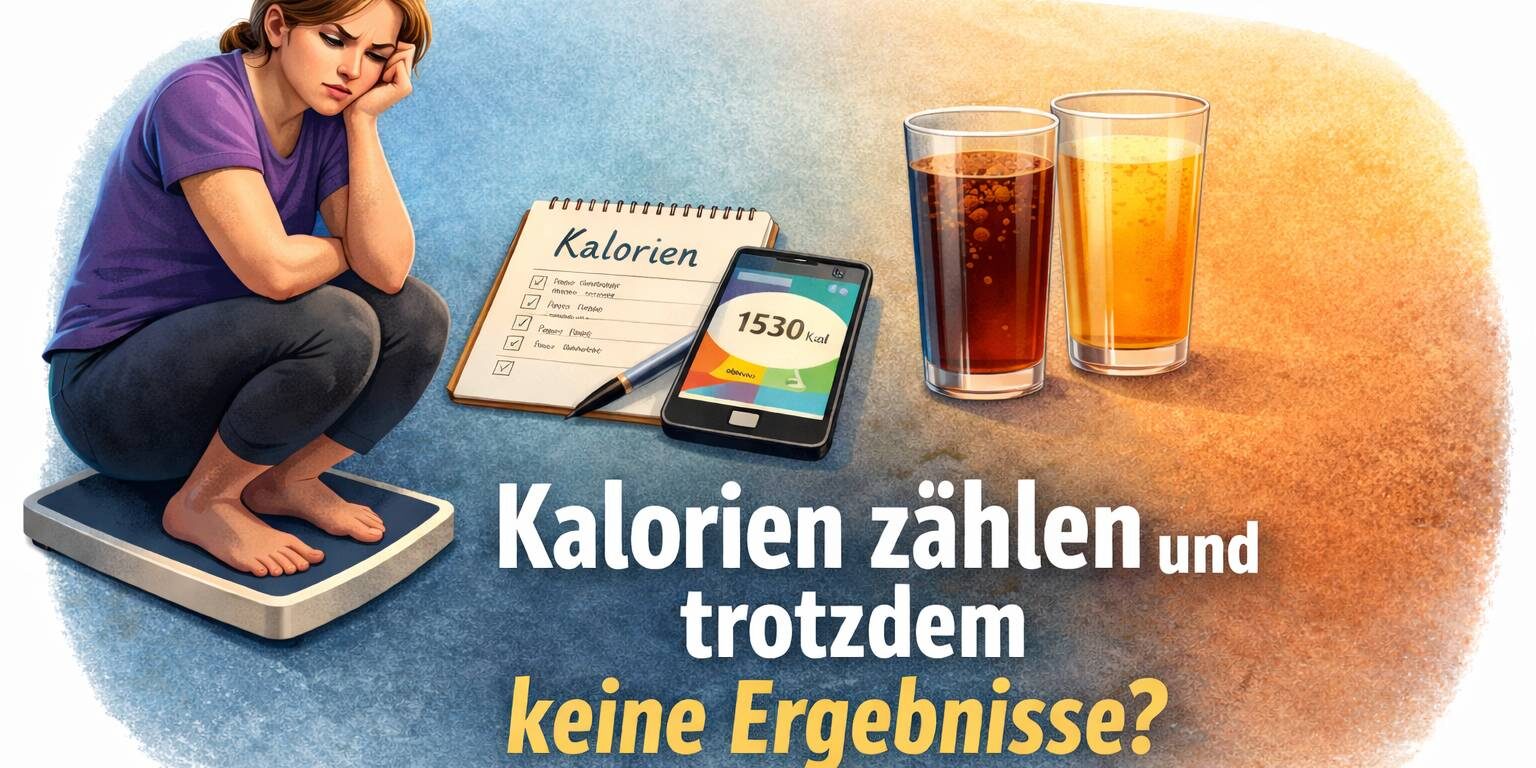 Frau zählt Kalorien und ist frustriert, obwohl keine Ergebnisse sichtbar sind