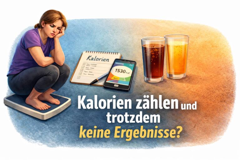 Frau zählt Kalorien und ist frustriert, obwohl keine Ergebnisse sichtbar sind