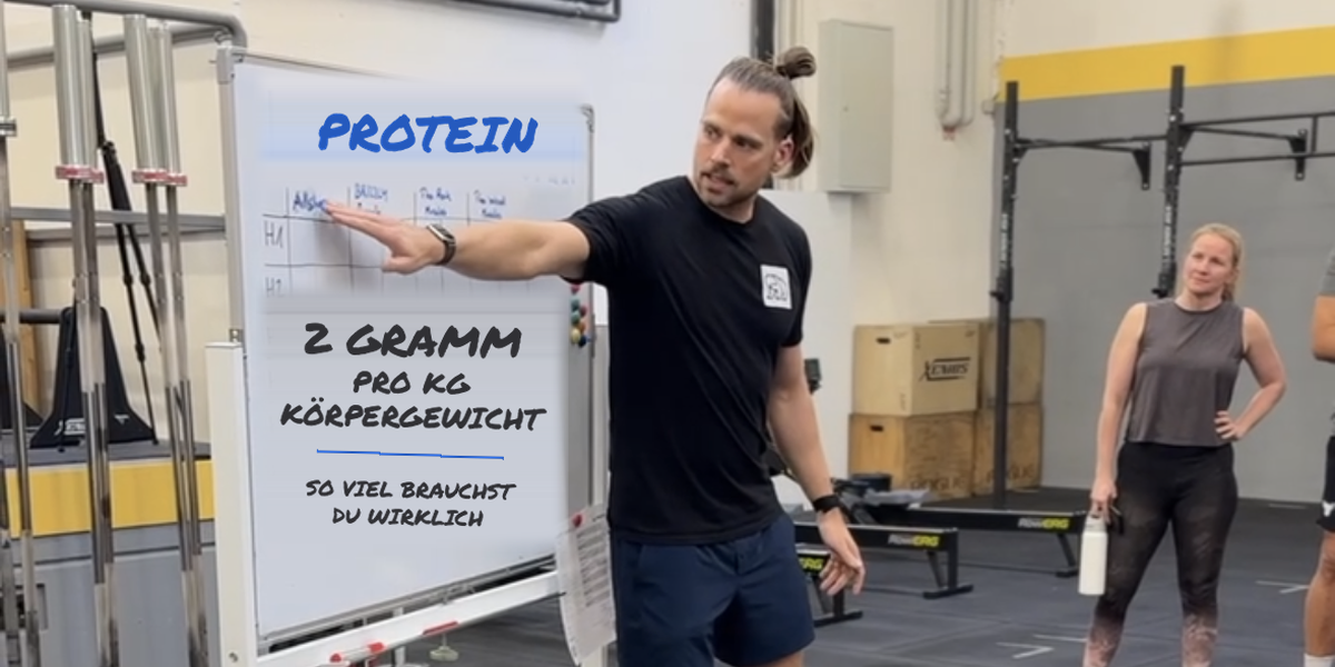 Protein pro kg Körpergewicht erklärt | BRIZZLY Villach Coach Chris erklärt bei BRIZZLY in Villach am Whiteboard, wie viel Protein pro Kilogramm Körpergewicht nötig ist