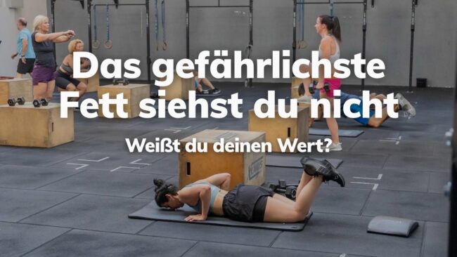 Gruppentraining bei BRIZZLY in Villach, Text im Bild: Das gefährlichste Fett siehst du nicht
